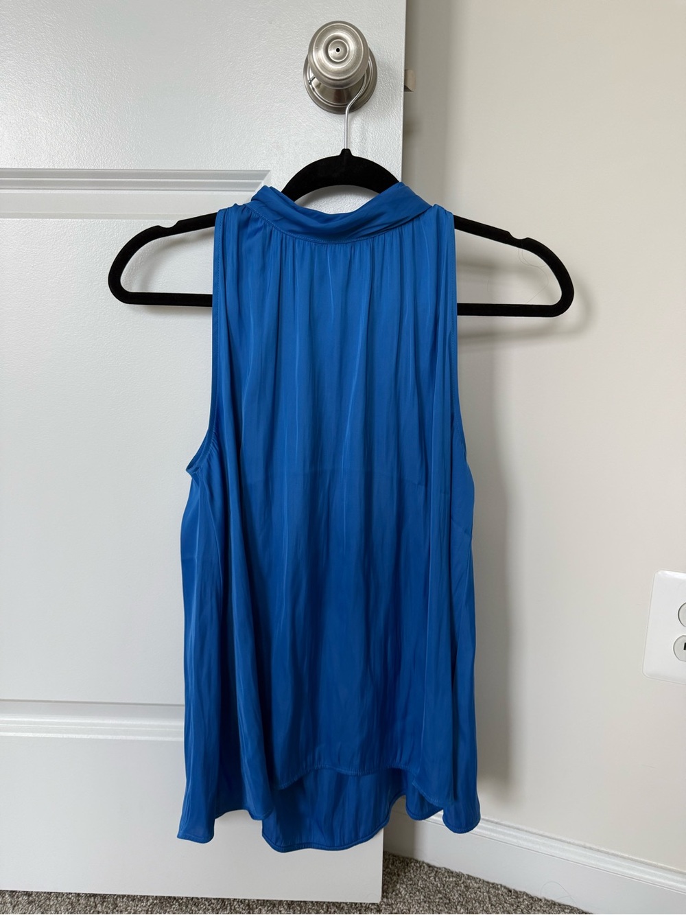Ann Taylor Factory Cobalt Blue Sleeveless Mock Neck Blouse
